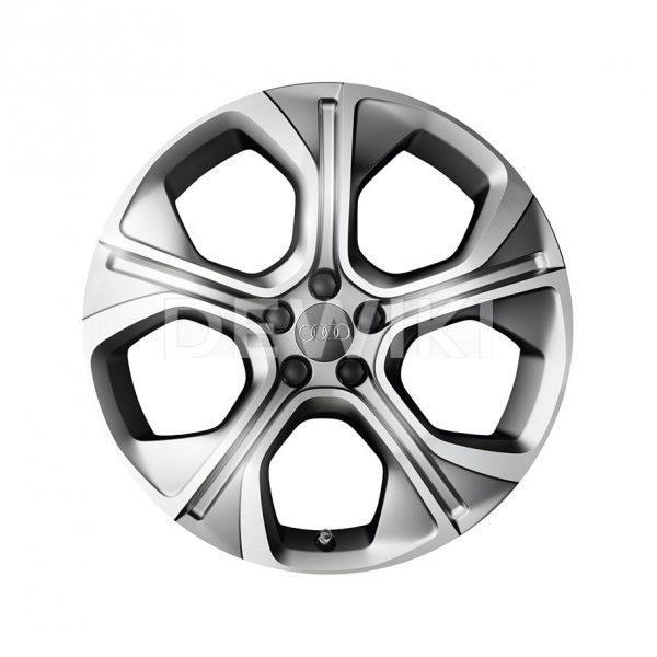 Алюминиевый литой диск R18 многоугольный дизайн 5 спиц Audi, Matt Silver, 7,5J x 18 ET39,5