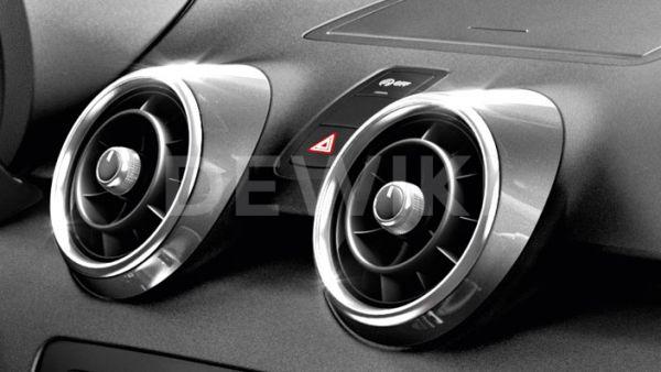 Декоративные накладки дефлекторов Audi A1, серебристый шелковый атлас Декоративные накладки дефлекторов Audi A1, серебристый шелковый атлас