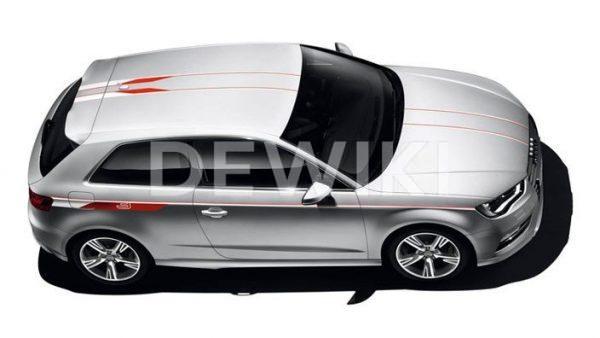Акцентные полосы для Audi A3 (8V) 2014-н.в., Colour kit red Акцентные полосы для Audi A3 (8V) 2014-н.в., Colour kit red