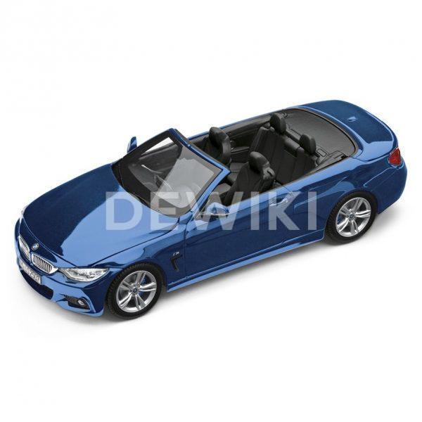 Миниатюрная модель BMW 4 серии Convertible, Estoril Blue II, масштаб 1:43 Миниатюрная модель BMW 4 серии Convertible, Estoril Blue II, масштаб 1:43