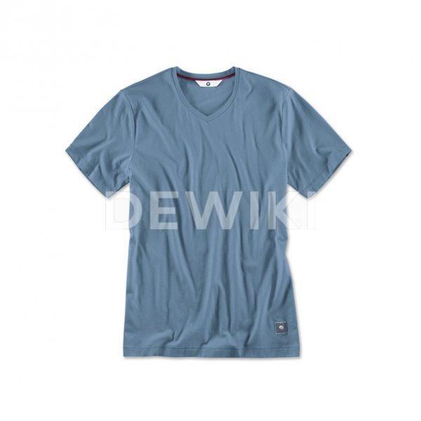 Мужская футболка BMW V-вырез, Steel Blue Мужская футболка BMW V-вырез, Steel Blue