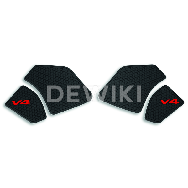 Противоскользящие боковые наклейки на бак Ducati Panigale V4 / Streetfighter V4, Black Противоскользящие боковые наклейки на бак Ducati Panigale V4 / Streetfighter V4, Black