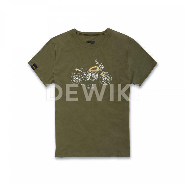 Мужская футболка Ducati Heritage Scrambler, Green Мужская футболка Ducati Heritage Scrambler, Green
