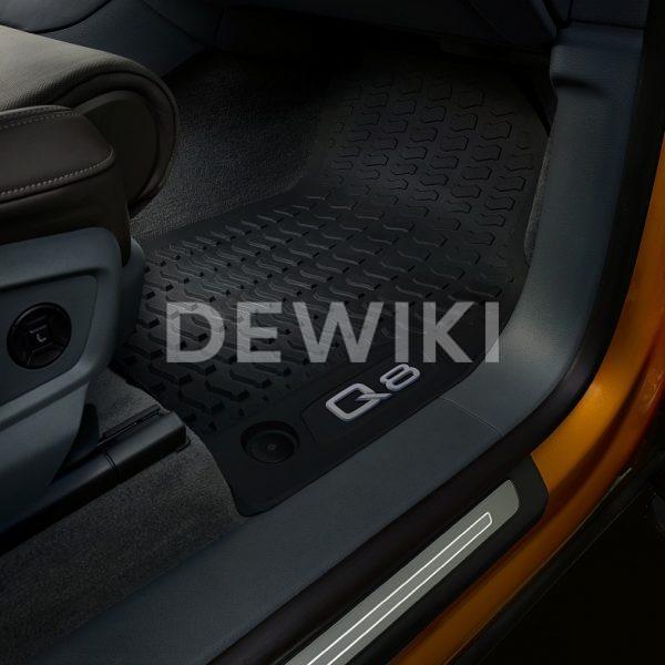 Резиновые передние коврики Audi Q8, контрастная надпись