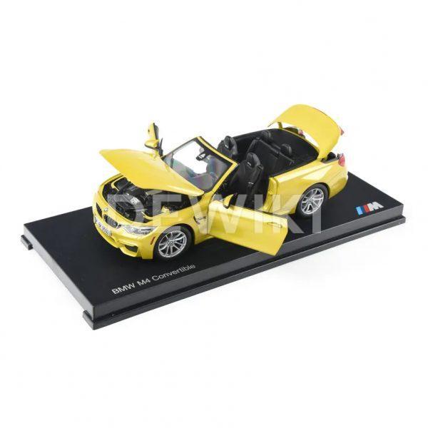 Миниатюрная модель BMW M4 Кабриолет (F83), Austin Yellow, масштаб 1:18 Миниатюрная модель BMW M4 Кабриолет (F83), Austin Yellow, масштаб 1:18