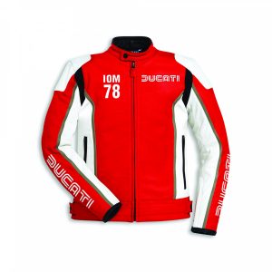 Мужская кожаная куртка Ducati IOM C1, Red/White