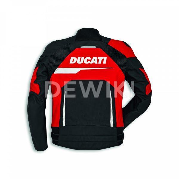 Мужская кожаная куртка Ducati Speed ​​Evo C1, перфорированная, Black/Red