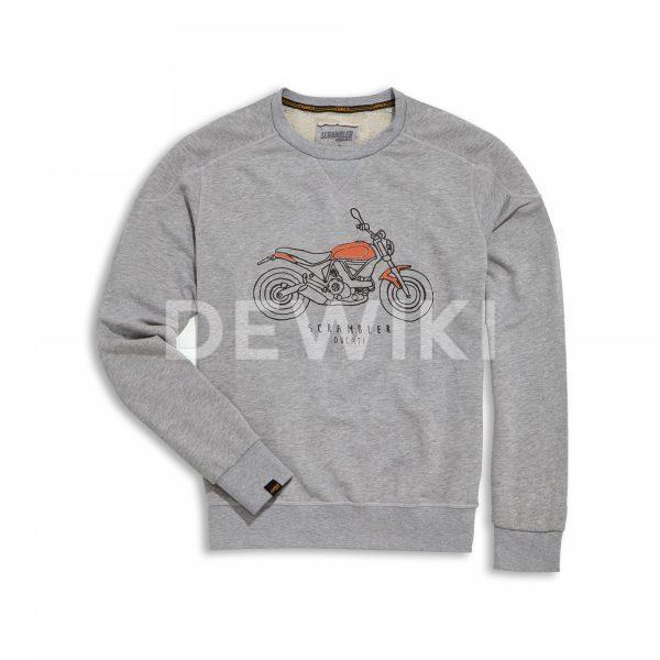 Мужская толстовка Ducati Sixty2 Scrambler, Grey Мужская толстовка Ducati Sixty2 Scrambler, Grey