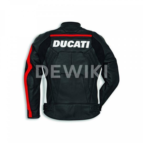 Мужская кожаная куртка Ducati Corse C4, перфорированная, Black/White