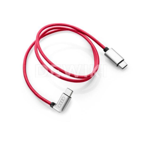 Кабель для зарядки Audi, USB-C - USB-C, красный, угловой