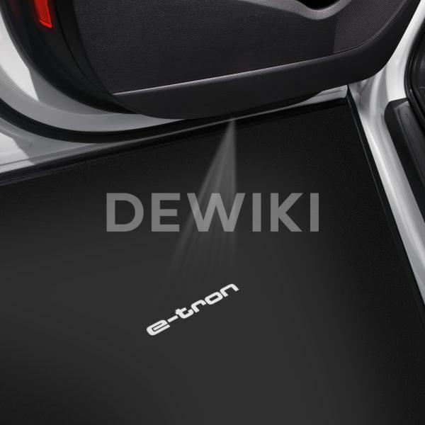 Светодиодная подсветка порогов, проекция e-tron Audi, узкий разъем Светодиодная подсветка порогов, проекция e-tron Audi, узкий разъем