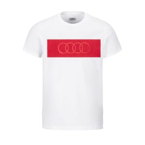 Мужская футболка кольца Audi, белая