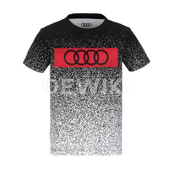 Детская футболка Audi для мальчиков, черно-белая/красная