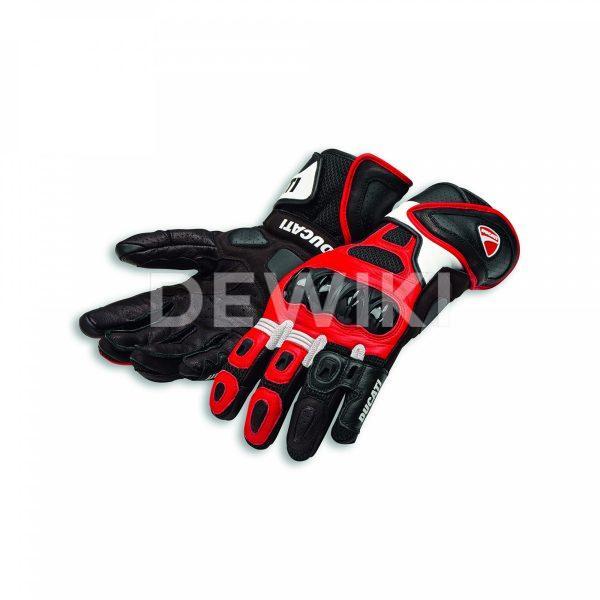 Кожаные мотоперчатки Ducati Speed ​​Air C1, Black/Red/White