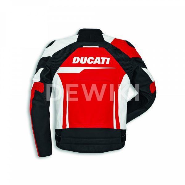 Мужская кожаная куртка Ducati Speed ​​Evo C1, стандартная, White/Black/Red