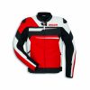 Мужская кожаная куртка Ducati Speed Evo C1, стандартная, White/Black/Red Мужская кожаная куртка Ducati Speed Evo C1, стандартная, White/Black/Red