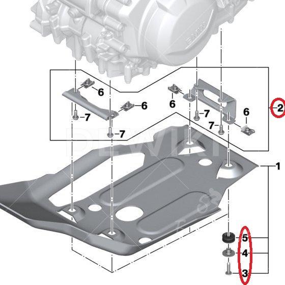 Комплект крепления алюминиевой защиты двигателя BMW F 750 / 850 GS