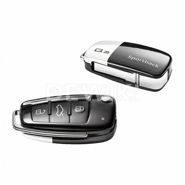 Пластиковая крышка для ключа Audi Q3 Sportback, Glacier white / Brilliant black Пластиковая крышка для ключа Audi Q3 Sportback, Glacier white / Brilliant black
