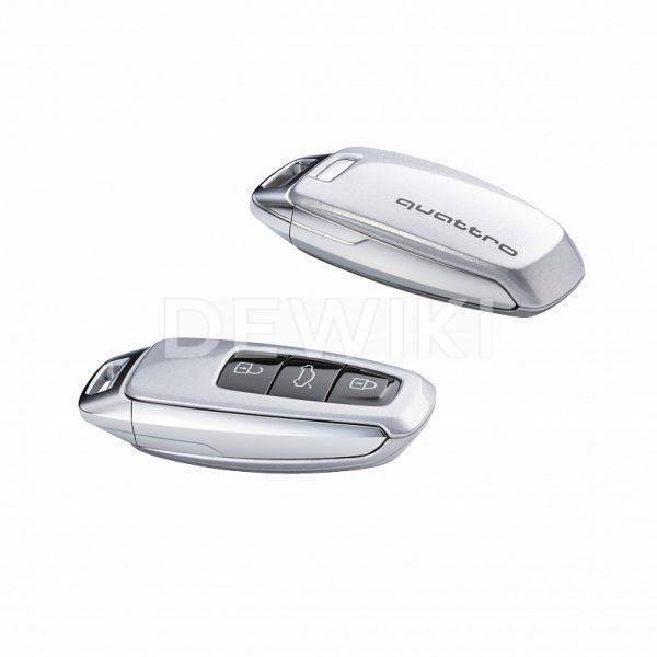 Пластиковая крышка для ключа Audi quatttro, Floret Silver Metallic Пластиковая крышка для ключа Audi quatttro, Floret Silver Metallic