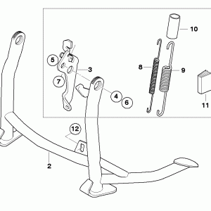 Комплект крепежа для центральной подножки BMW K 1200 R / S / K 1300 R / S Комплект крепежа для центральной подножки BMW K 1200 R / S / K 1300 R / S
