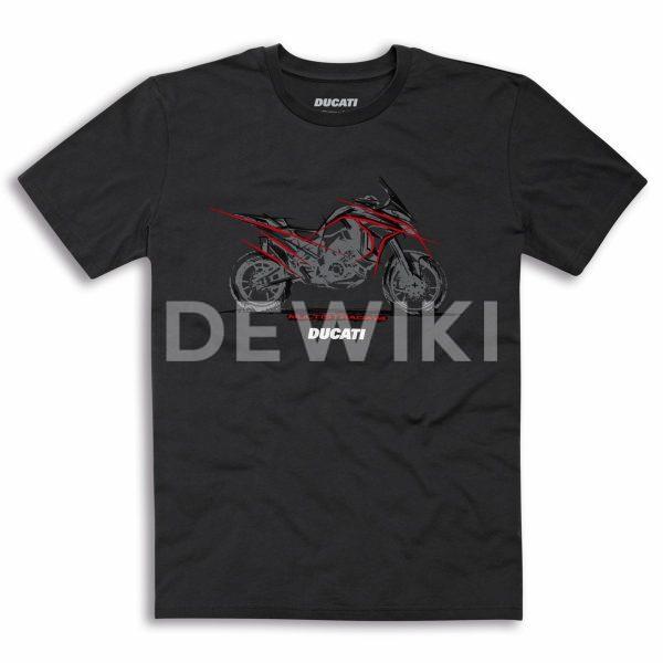Мужская футболка Ducati Multistrada V4, Black Мужская футболка Ducati Multistrada V4, Black